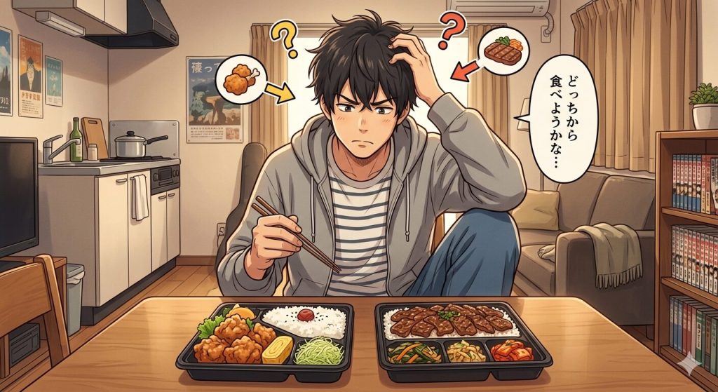 どちらがいいのか、悩む男性