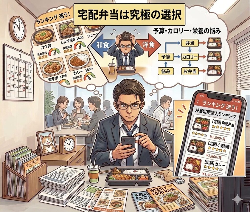 ナッシュとワタミの宅食ダイレクトを徹底比較している一人暮らしの男性